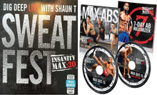 Load image into Gallery viewer, Insanity Max: 30 Max Abs 15 Minute AB Series & Sweat Fest Bonus Workout 3 DVD Program - Aydenns